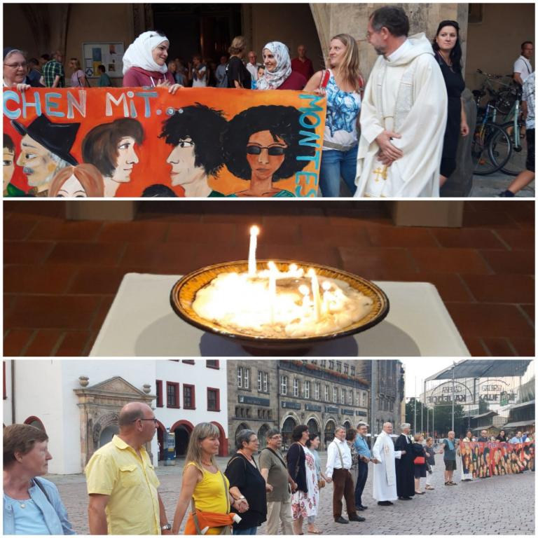 Ökumenischer Gottesdienst für friedliches Zusammenleben ein Jahr nach ausländerfeindlichen Ausschreitungen in Chemnitz